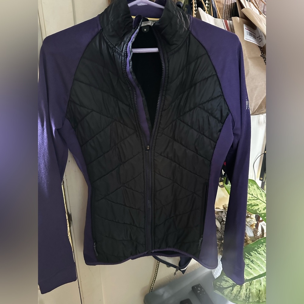 Smart wool black and purple mid layer